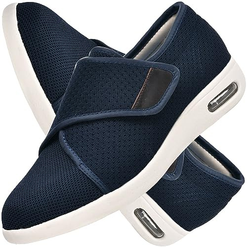 POFH Scarpe Diabetici Donna Estive, Pantofole per Anziani Donna, Scarpe Piedi Gonfi Donna, Sportive da Jogging Fitness Ortopediche per diabetici (Color : Blue, Size : 39 EU)
