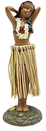 Ronyme Hawaiianische Armaturenbrett-Puppe, tanzendes -Mädchen für Auto-Armaturenbrett, Kunstharz, Mini-Kollektion, Figuren für Schlafzimmer, Party,