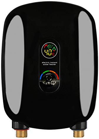 HarBin-Star Mini Durchlauferhitzer, Schwarz 220v 6500W Warmwasserbereiter Elektrisch Instant Klein Durchlauferhitzer mit LED Temperaturanzeige für Küche und Badezimmer, IPX4 Wasserdicht