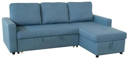 SHIITO | Modello Play - Divano a 3 posti con Chaiselongue e Cassapanca | Massimo Relax e Comfort | 230 x 84 x 96 cm - Colore Blu