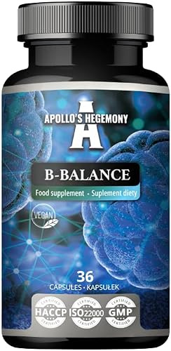 B-Balance 36 veganska kapslar - Vitamin B-komplex innehåller vitaminerna B1, B2, B6, B12, folat och mer - 1 månads leverans - stöder allmän hälsa - av Apollo's Hegemony