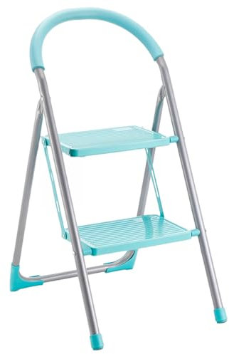 MA MAISON Scaletta 2 Gradini o 3 Gradini Pieghevole - Scala Leggera e Salvaspazio in Acciaio a Uso Domestico - Sgabello Fai da Te uso Interno ed Esterno Antiscivolo Assortito