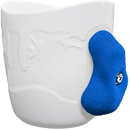 TWO STONES Rock Climbing Coffee Mug for Climber as Rock Climbing Gift for Climbers (White + Blue)