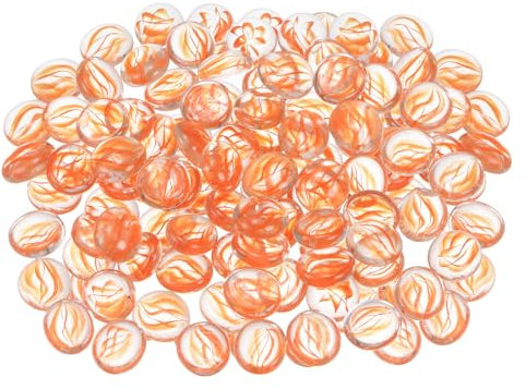 QUARKZMAN Perle di vetro da fuoco per focolare, rotonde, ghiaia, ciottoli, riflettenti, per contenitori di pesce, decorazione acquario, 1000 g/2,2 lbs, rosso chiaro