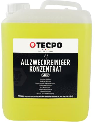 TECPO Universal Allzweckreiniger Konzentrat, 5 Liter Universalreiniger, Bodenreiniger, Kraftreiniger und Industriereiniger für frische und hygienische Sauberkeit