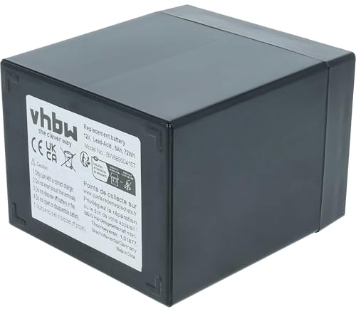 vhbw Batteria di bordo per caravan, barca, roulotte, camper (6Ah, 12V, AGM), 10 x 7 x 9 cm