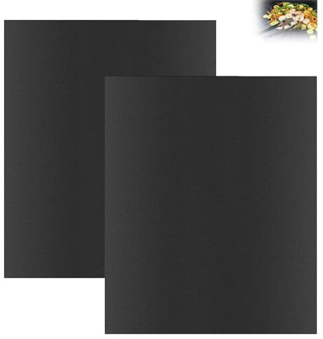 VEGCOO 2 Pack Tappetino Silicone Forno, 40x50 cm Tappetino Isolante Termico Riutilizzabili, Protezioni Antiaderenti per Forno per BBQ, Carne, Pesce e Verdure, Resistente Calore Fino a 260°C (2A)