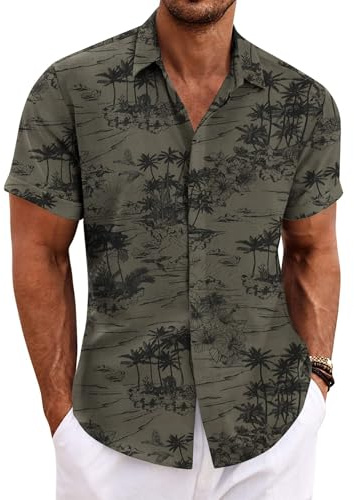 COOFANDY Hawaiian Shirts for Men Short Sleeve Summer Floral Holiday Casual Shirt