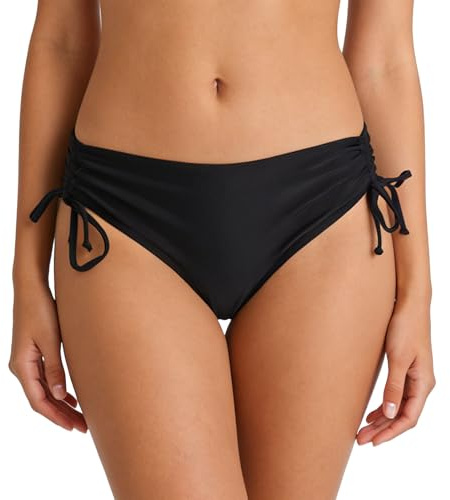 BBXWANG Women's Bikini Bottoms Drawstring Black Bikini Bottoms for Women UK Tie Side Mid Rise Swimwear Bathing Suit (UK, Alpha, M, Regular, Regular, Black)