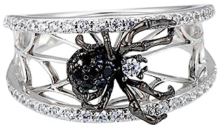 Tjejtillbehör Rolig Ring Web Ringar för Dam Diamant Knuckle Parodi Vit Födelsedagspresent