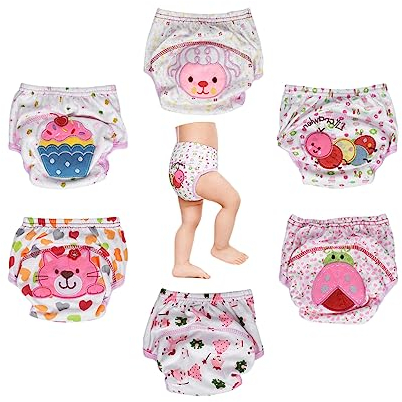 HaimoBurg Confezione da 6 Impermeabili Cotone Mutandine di Apprendimento per Bambino (2-3 Anni, B),Rosa