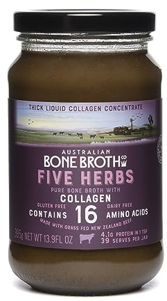 ABBCo Five Herb Beef Bone Broth Concentrate with Italian Herbs – Premium Grass-Fed Beef Bone Broth for Keto Diet, Halal, Nutritional Beverage & Flavor Boost - Zero Sugar