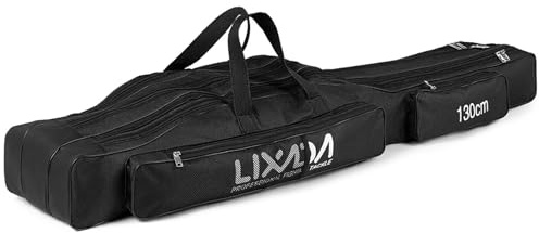 Lixada Fishing Rod Case, 3 Layers Oxford Fishing Rod Bag, Portable Foldable Fishing Pole Bag, Fishing Rod Carrier Fishing Tackle Storage Bag Travel Carry for Fishing Gear & Equipment