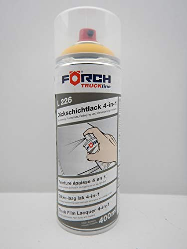FORCH 4 in 1 Komatsu Natur GELB BAUMASCHINE DICKSCHICHTLACK Lack Spray SPRAYDOSE 400ML (1)