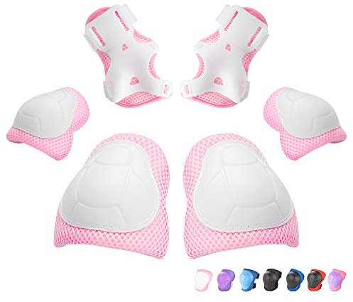 Kids/Youth Knee Pads Elbow Pads Wrist Guards 3 in 1 Protective Gear Set for Child Roller Skates, Cycling, Inline Skating, Scooter Skateboard, BMX Bike, Riding, and Multiple Outdoor Sports