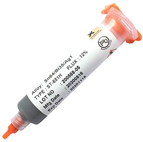 35g RoHS Lötpaste bleifrei Sn64/Bi35/Ag1 in Spritze Lötzinn Flux12% Stannol