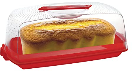 Cosmoplast Porta Dolci, Porta Torte, Plumcake, Brioches. Salvaspazio. Con inserto rimovibile per Muffin. Da Trasporto. 100% Made in Italy