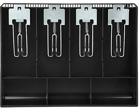 Walfront 32,2 × 24,5 × 3,5 cm Kassenschublade Kasseneinsatz Ersatzkassierer mit Metallclip Kassenbox Kassenschublade(Schwarz)