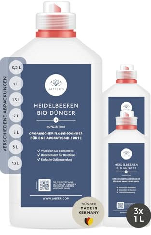 Bio Beeren-Dünger für Heidelbeeren flüssig 3 L - 100% Tierfreundlich & Bio - Beerendünger & Obstdünger flüssig mit viel Kalium - Flüssigdünger für Heidelbeeren & Blaubeeren