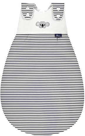 Dein Kinderland Alvi Außensack Baby Mäxchen organic cotton im SET mit Babylöffel | Babyschlafsack | Ganzjahresschlafsack | Bio-Baumwolle | Organic Cotton | anschmiegsam (ringlets koala navy, 62-68)