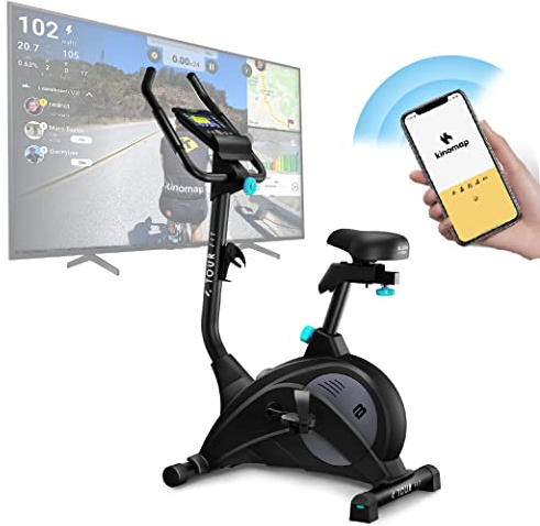 Bluefin Fitness Tour FIT Exercise Bike | Exercise Bikes Home Use | Pulse Sensor | Kinomap Compatible | Cycling Machine | LCD Console | Magnetic Resistance Exercise Bike