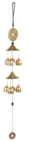 Carillon éolien Extérieur, Carillon éolien en Bronze Feng Shui en Métal de Style Chinois, Carillons éoliens Feng Shui Porte-Bonheur pour Jardin, Cour, Terrasse, Décoration de la Maison