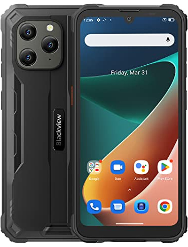 Blackview Outdoor Handy Ohne Vertrag BV5300 PRO, ArcSoft® 13MP+8MP, 7GB+64GB(1TB Erweiterung), 3 Kartensteckplätze, Android 12 DUAL SIM IP68 Wasserdichtes Smartphone, 6,1'' HD+, 6580mAh Akku, Schwarz
