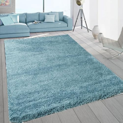 SASONS® Extra Large Shaggy Rug 5cm Thick Soft Pile Modern Fluffy Rugs for Living Room Bedroom Floor Carpet Mat Non Shedding Warm Colours Small X-Large Area Rugs (Duck Egg Blue, 80 x 150cm)