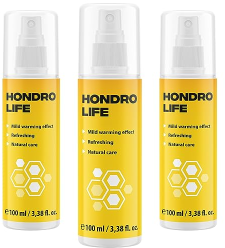 Hondrolife Spray - Hochwertige Inhaltsstoffe - Premium Spray mit mild warming effect - 100 ml Inhalt 3x