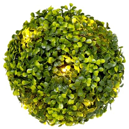 BONERVA Pack 2 Bolas BOJ Artificial Pequeña con led Bolsa 2 uds | Arbusto Artificial para decoración y paisajismo | 24 cm diámetro | Bola Boj diseño estético para Decorar hogar o jardín