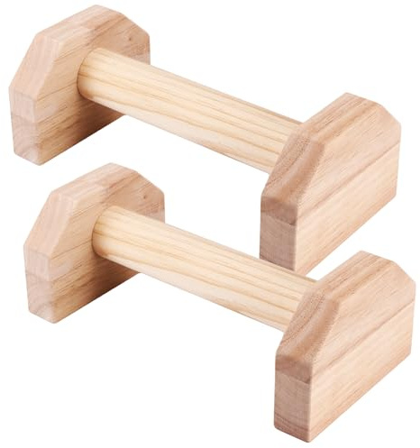 1 paire de poignées en bois pour pompes - Barre de support pour pompes - Barre de pompes pour l'entraînement musculaire et la musculation - Planche de pompes en bois pour fitness, gymnastique, aérobic