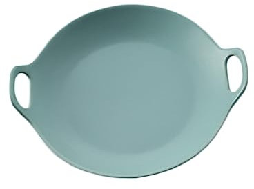 Cabilock Plato Redondo De Cerámica Porcelana Con Doble Asa Para Tartas Ensaladas Para Hogar y Restaurantes