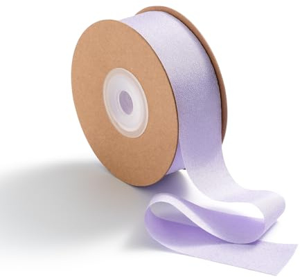 MORSUNBELA Nastro decorativo lilla per matrimonio, nastro di seta largo, 25 mm x 23 m