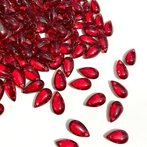 BLAUSKY 50 Piezas De Perlas De Gota De Agua, Perlas De Vidrio En Forma De Lágrima, Mini Perlas De Vidrio Con Agujero Para Horquillas, Adornos Para Collares, Pulseras, Joyería Y Manualidades