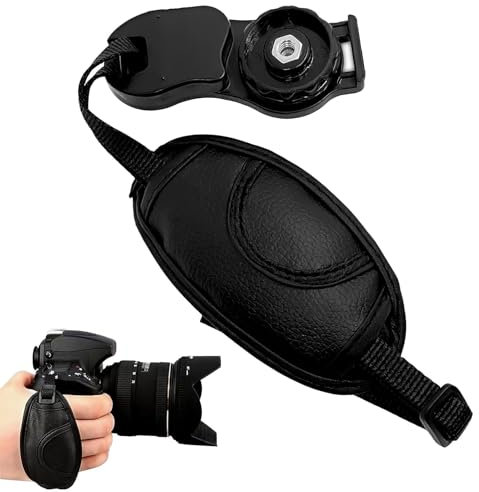 Smomend Correa Camara de Fotos, Correa de Muñeca de Piel de Microfibra Acolchada para Cámaras Réflex Digitales, Accesorio Profesional para Fotografía, Gran Comodidad