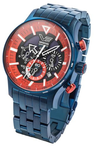 Vostok Europe Herrenuhr Expedition North Pole 'Polar Sunrise' Solar Chrono mit Gliederband 595D734-B