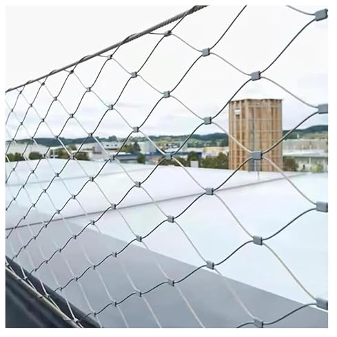VXHCS 304 Malla de Cuerda Acero Inoxidable, Red Decorativa para Jardines y Granjas 10cm/1,5mm Metálica Valla Aislamiento Exteriores(1.2x20m)