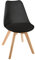 Atmosphera Créateur d'Intérieur - Chaise Baya Noir - Plastique et Hêtre - Salle à Manger, Cuisine, Bureau, Salon - Confortable Coussin Intégré
