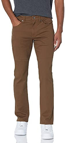 Amazon Essentials Men's Slim-Fit 5-Pocket Stretch Twill Trousers, Brown, 32W / 29L