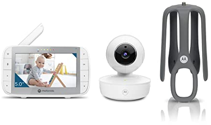 Motorola Nursery VM55 - Babyphone mit Kamera - Video Babyphone mit Schwenk, Neige-und Zoomfunktion, 5 zoll Farbdisplay, Nachtsicht, 2-Wege-Audio, Temperatursensor und tragbare Babyeinheit