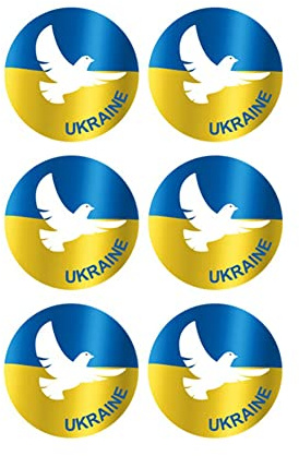 Autocollant de décalcomanie d'animal d'oiseau, 6pcs autocollants colombe la paix rond PVC adhésif autocollant oiseau fenêtre jaune bleu personnalisé pour voiture camion pare-chocs ordinateur portable
