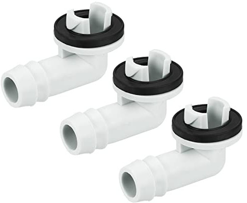 sourcing map Air Conditioner Drain Hose Connector 15mm Tube Elbow Fitting Replacement Part Accessories for Mini-Split Window AC, Beige Pack of 3