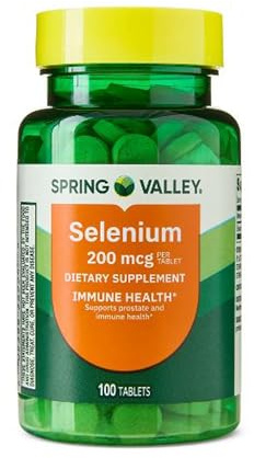 Selenium Immune Health Dietary Supplement Tablets, 200 mcg, 100 Count