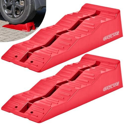 GADLANE Auffahrkeile für Wohnmobil - 3 Stufen Caravan Levelling Ramp Set, Höhenwahl 38mm 68mm 96mm, Auffahrkeile für Wohnwagen, 4.5 Tonne Kapazität 2 Stück - Rot