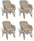 ShGaxin Esszimmerstühle 4 STK. Beige Stoff und Massivholz Eiche, Essstuhl, Esstisch Stühle, Stühle Esszimmer, Küchenstühle, Schlafzimmerstuhl, Dinning Chair, Konferenzzimmer Stühle - 270570