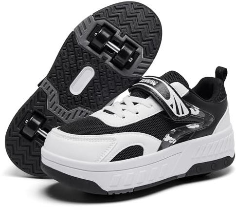 YINGCSM Schuhe mit Rollen für Jungen Mädchen, Kinder Rollschuhe, 2-in-1 Roller Schuhe Turnschuhe Skateboardschuhe