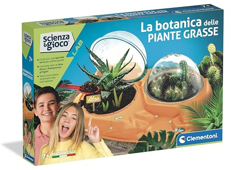 Clementoni Scienza e Gioco Lab - La Botanica delle Piante Grasse, Gioco Scientifico per Bambini 7+ Anni, Kit Piante Grasse da Coltivare in Orto Botanico, Made in Italy, Lingua Italiana, 19422