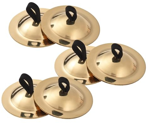 Tomvorks Pancia Danzante Piatti di Dito Musicali Strumenti, 6pcs Cymbals in Rame per Diametro del Partito 5,5 Cm con Bellissimo Accessorio, Vestito Comodo, Uso Versatile