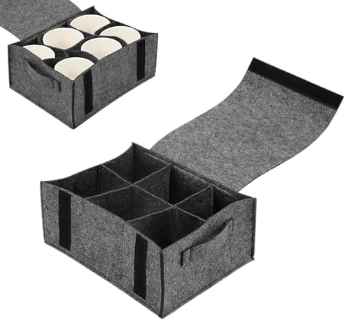 27 * 15 * 15cm Organizador de Platos de Fieltro con 8 Platos Portavasos Camping Organizador Bolsa
