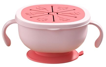 Holdes Ciotole a per | Ciotole per bambini con coperchio e maniglia,Contenitore per alimenti per alimenti con paglia, ciotole per snack, utensili per l'alimentazione del bambino